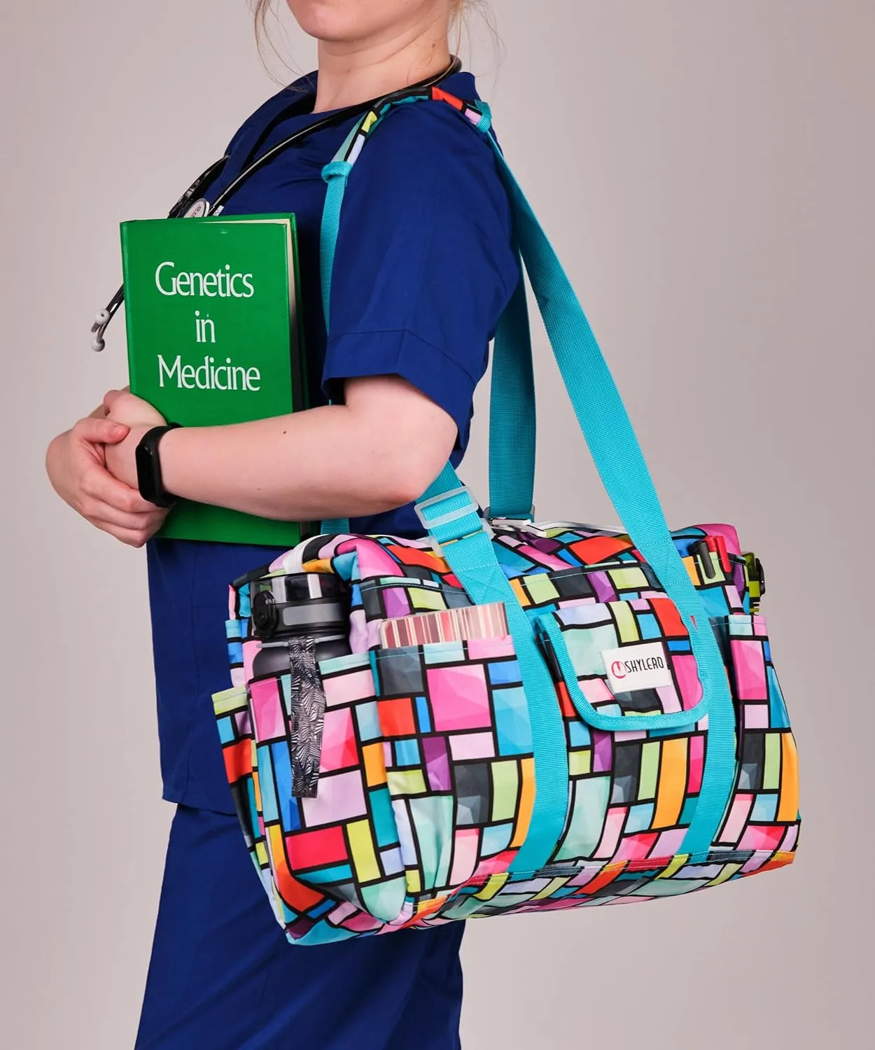 SHYLERO Nurse Bag with 21 Pockets - Big, Waterproof Medical Utility Tote for Daily Use