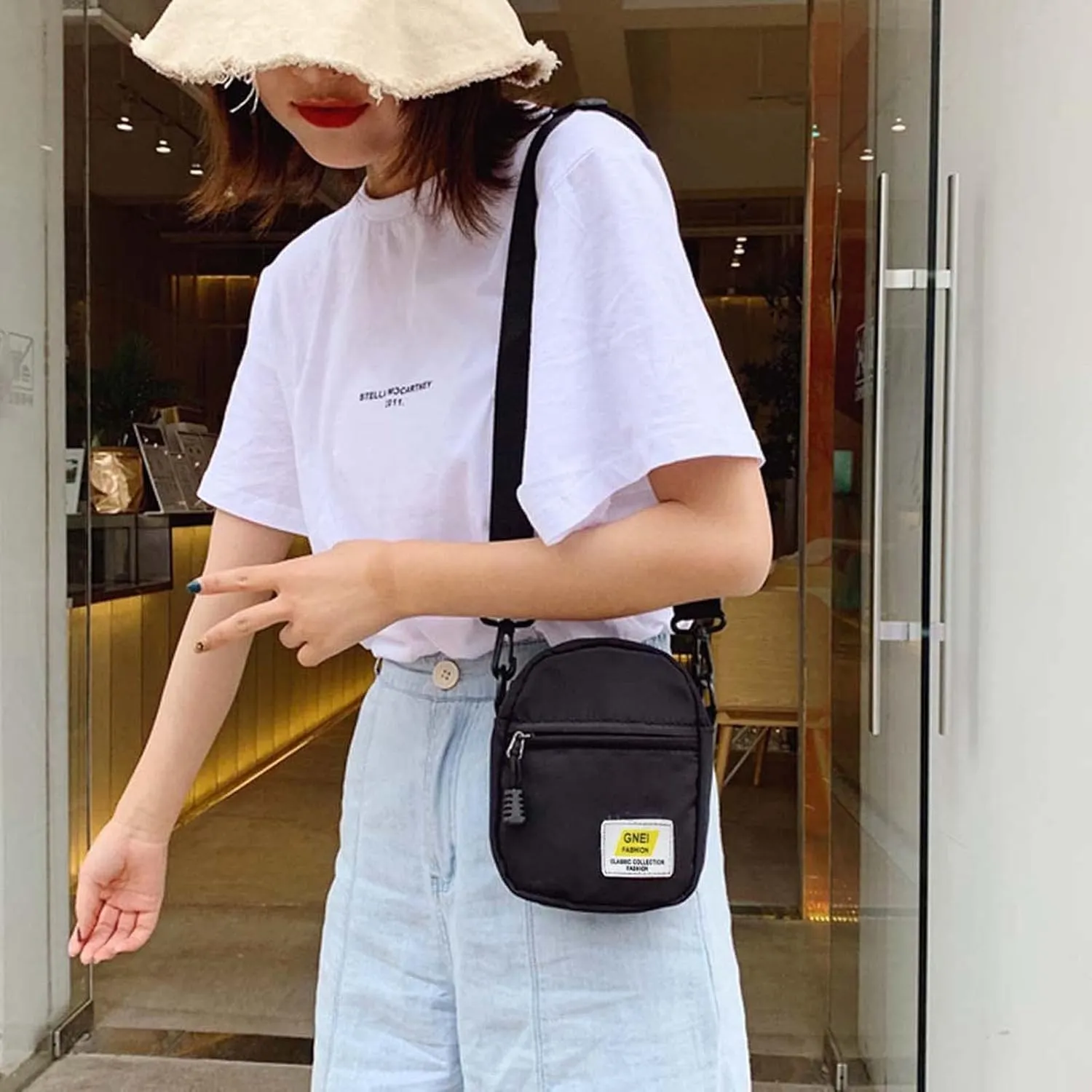 Small Purse Cute Tote Handbag 2025 Korean Fashion Simple Casual One Shoulder Crossbody Nylon Small Square Bag