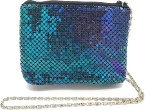 Small Women Clutch Metal Mesh Evening Crossbody Purse Bag for Party or Daily Use
