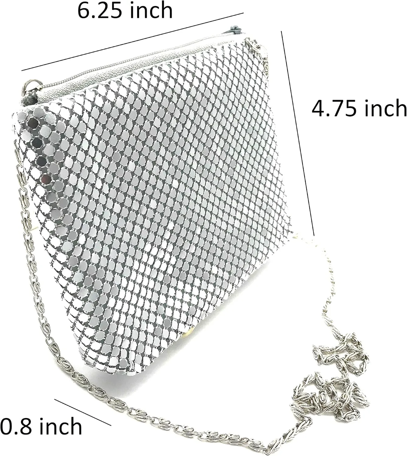 Small Women Clutch Metal Mesh Evening Crossbody Purse Bag for Party or Daily Use
