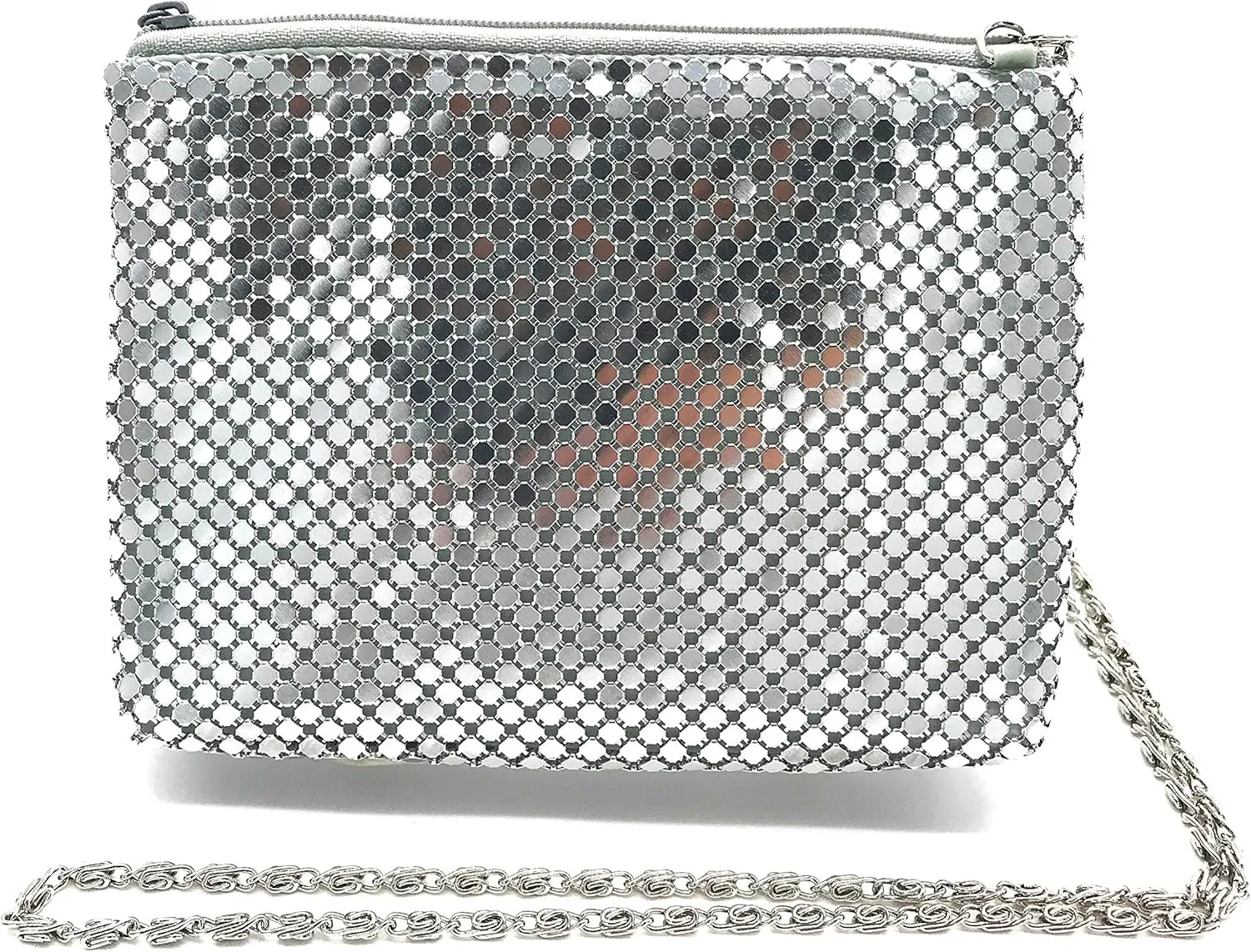 Small Women Clutch Metal Mesh Evening Crossbody Purse Bag for Party or Daily Use