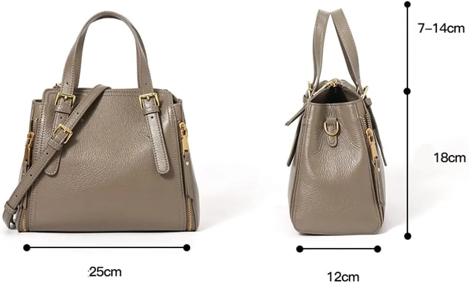 Soft Genuine Leather Handbag Purse for Women Small Crossbody Shoulder Bag Stylish Bucket Zipper Totes Satchels