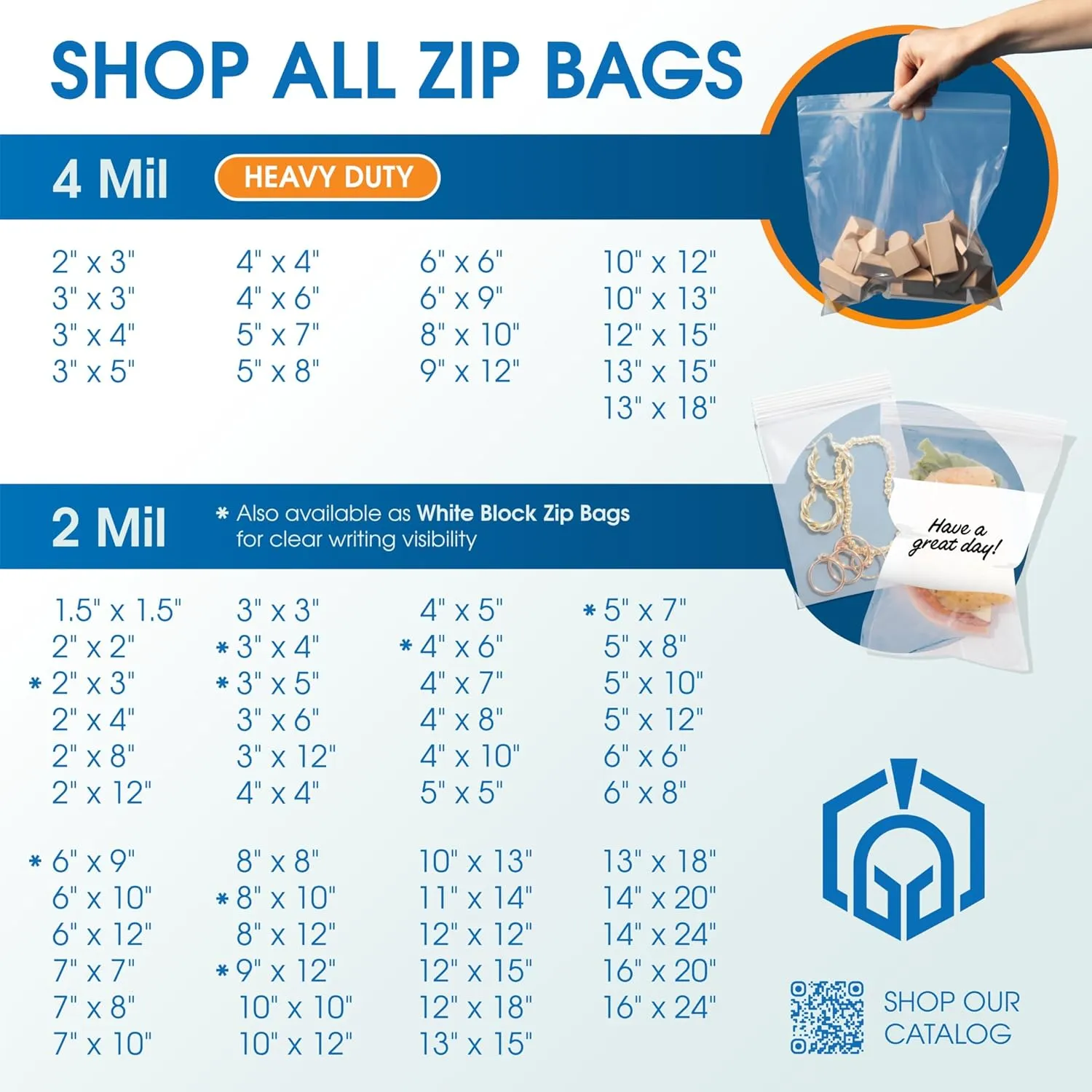 Spartan Industrial - 12 X 15 (250 Count) 4 Mil Thick Bulk Clear Reclosable Zip Plastic Poly Bags with Resealable Lock Seal Zipper - Heavy Duty and Durable