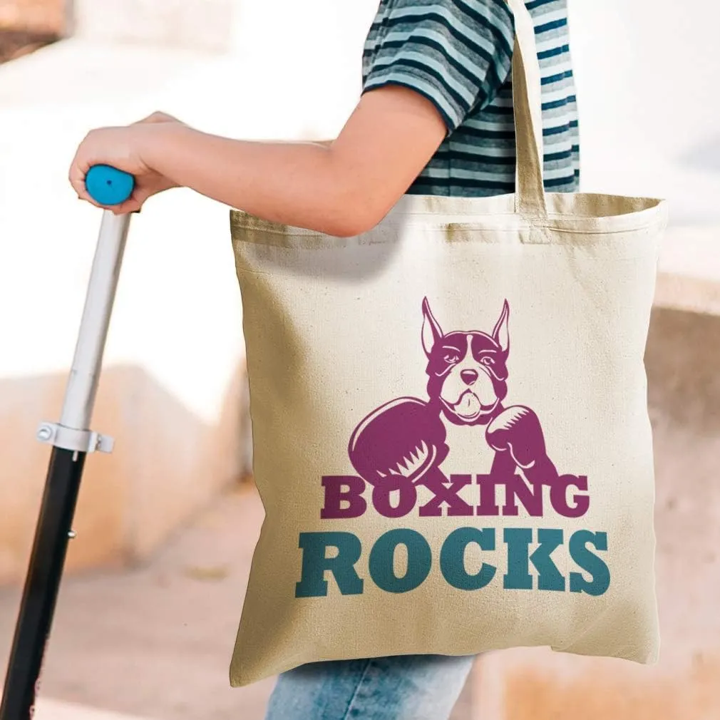 Speedy Pros Canvas Tote Bag for Women Boxing Rocks Sport Boxer Beach Bags for Women
