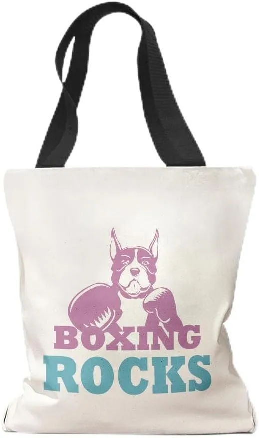 Speedy Pros Canvas Tote Bag for Women Boxing Rocks Sport Boxer Beach Bags for Women