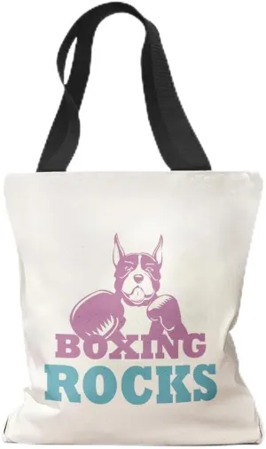 Speedy Pros Canvas Tote Bag for Women Boxing Rocks Sport Boxer Beach Bags for Women