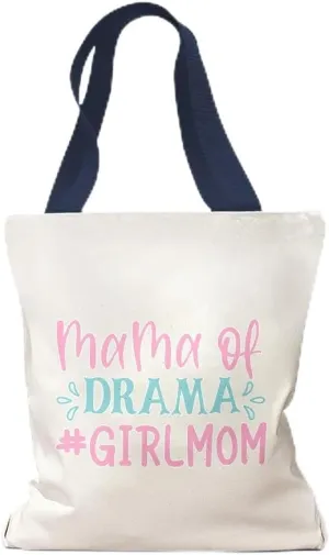 Speedy Pros Canvas Tote Bag for Women Mama of Drama #Girl Mom Mother Beach Bags for Women