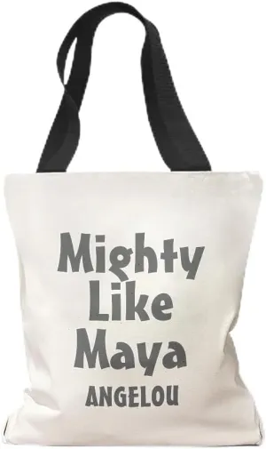 Speedy Pros Canvas Tote Bag for Women Mighty like Maya Angelou Inspiration Beach Bags for Women