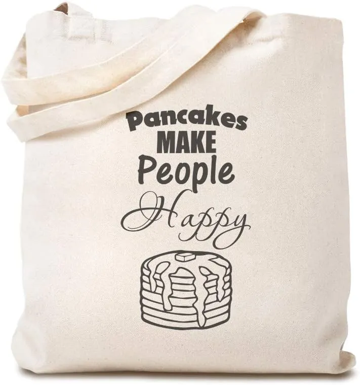 Speedy Pros Canvas Tote Bag for Women Pancakes Make People Happy Funny & Novelty Humor Beach Bags for Women