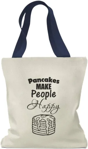 Speedy Pros Canvas Tote Bag for Women Pancakes Make People Happy Funny & Novelty Humor Beach Bags for Women