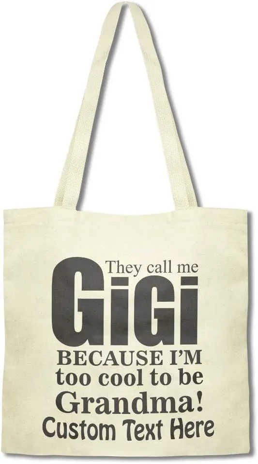 Speedy Pros Canvas Tote Bag for Women They Call Me Gigi Because I'M Too Cool to Be Grandma Beach Bags for Women