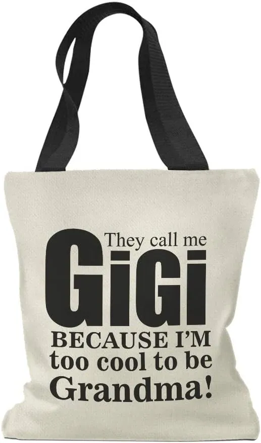 Speedy Pros Canvas Tote Bag for Women They Call Me Gigi Because I'M Too Cool to Be Grandma Beach Bags for Women