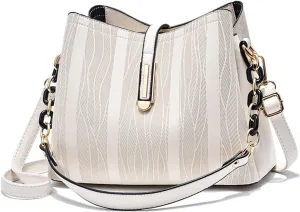 Stylish Women Crossbody Bags Faux Leather Hobo Handbags Satchel Single Shoulder Bag Textured Printing Small Totes -Blue