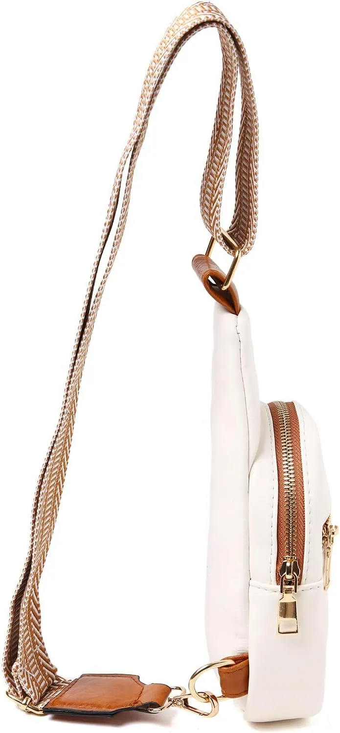 Summer Purse Boho Fashion Chest Bag Soft Leather Texture Crossbody Bag Large Capacity Simple Retro Shoulder