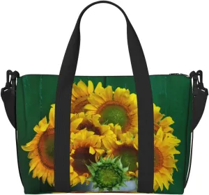 Sunflowers in Bucket Travel Bag for Women Men Weekender Bags Carry on Overnight Bag Tote Bag Yoga Gym Bag for Gym, Work, Weekend, Travel, Personal Items