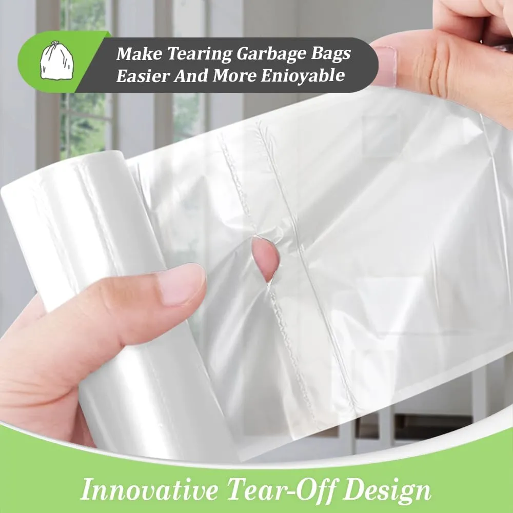 Teivio 3 Gallon 150 Counts Strong Trash Bags Garbage Bags, Bathroom Trash Can Bin Liners, Small Plastic Bags for Home Office Kitchen Kitchen, Clear
