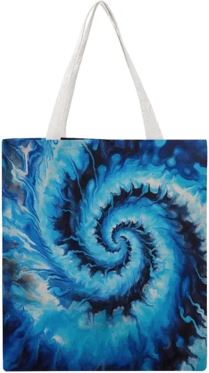Tie Dye Psychedelic Spiral Canvas Tote Bag Casual Handbags Grocery Shopping Purses Work Bag for Women