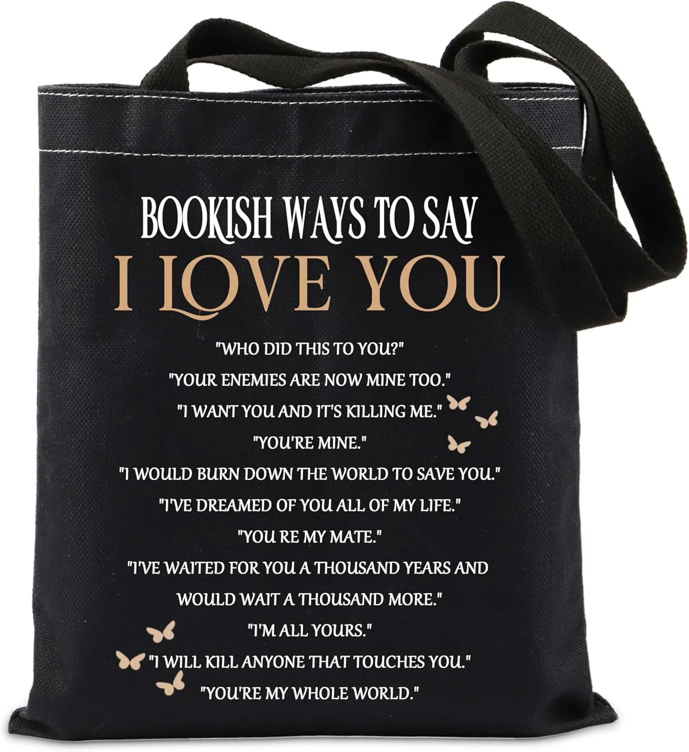 TIIMG Bookish Gift Book lover Gift Reader Gift Enemies to Lovers Gift Bookish ways to say I Love You Tote Bag