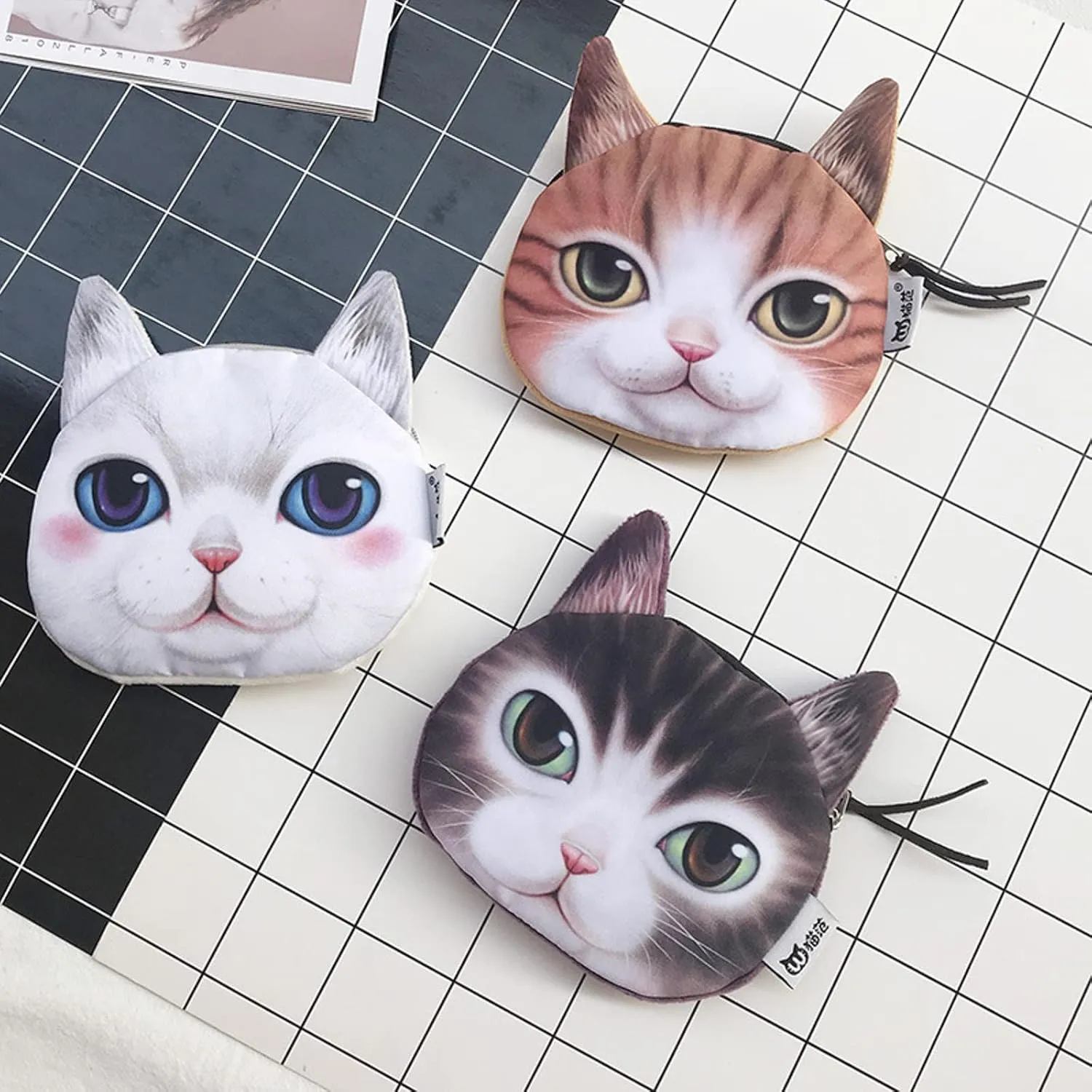 Tote Bag For Women Cat Animal Pattern Purse Mini Small Purse Fashion Wallet Card Holder Purse For Daughter Birthday C
