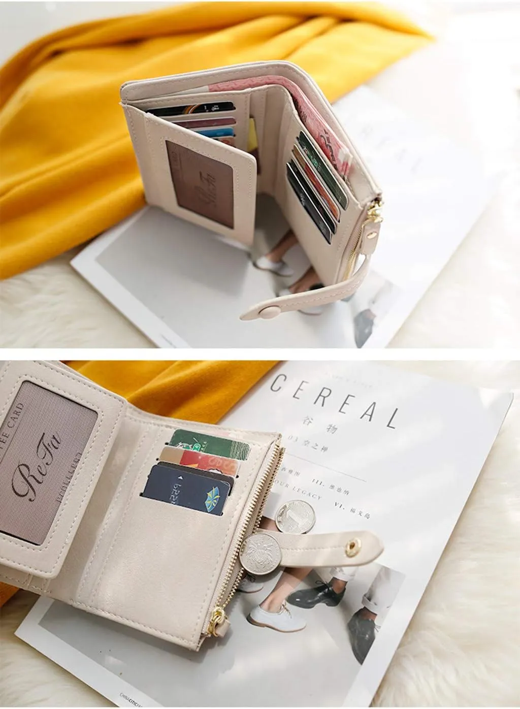 Tote Bag For Women Mini Blue Wallets Short Holder Purses Fold Small Female Card Purse Wallet For Shopping Travel Essential D