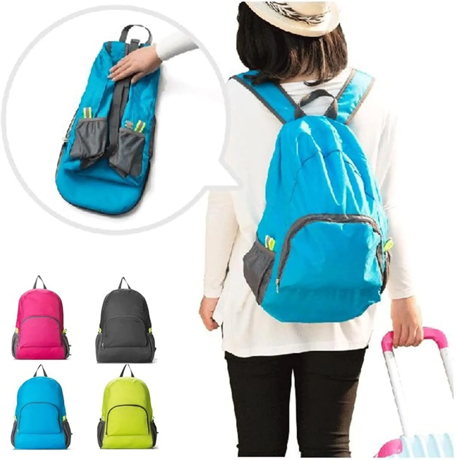 Tote Bag For Women Portable Outdoor Foldable Backpack Travel Mountaineering Bag Cloth Sports Skin Bag Daypack For Outdoor Y