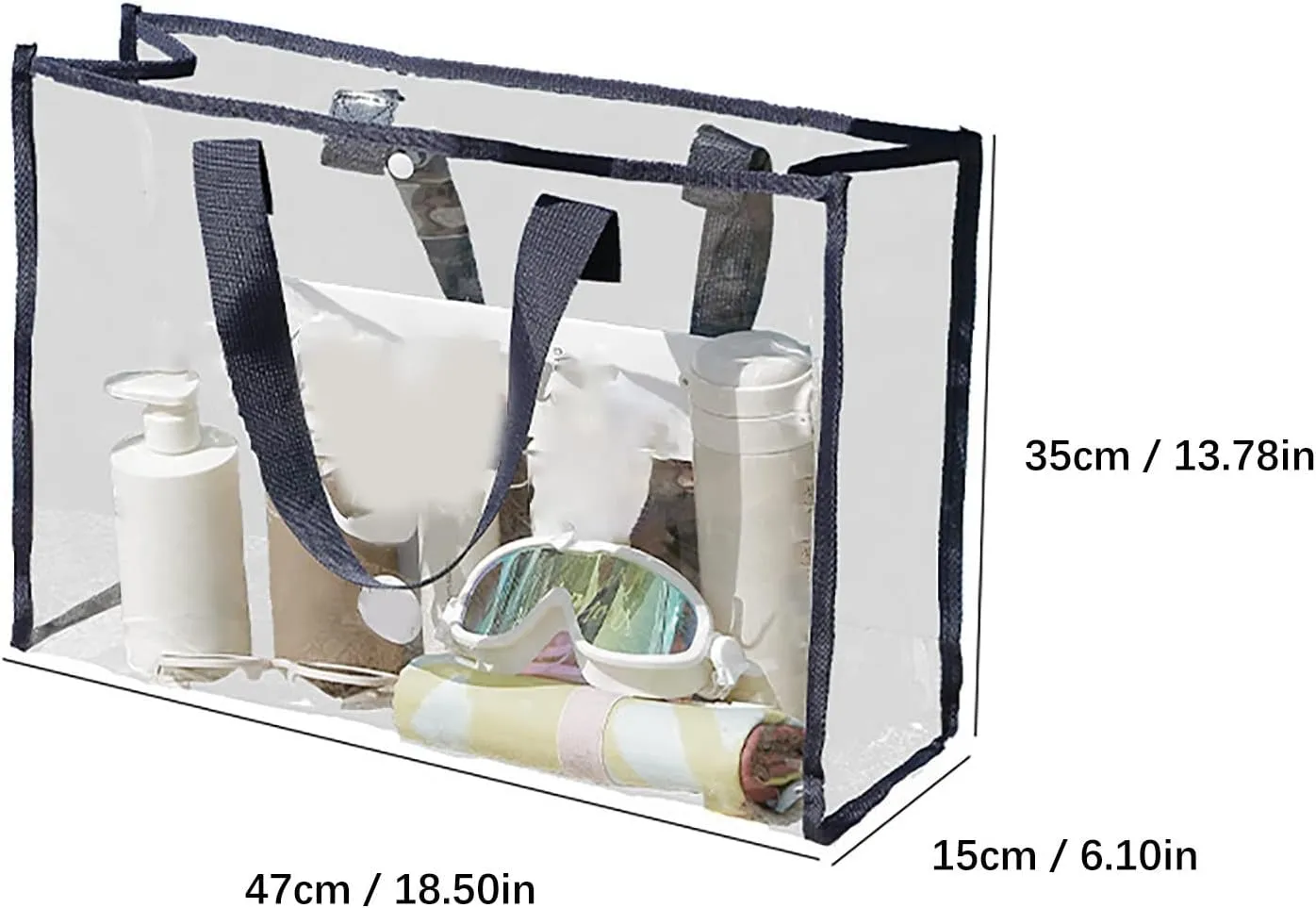 Tote Bag For Women Portable Transparent Travel Beach Bag Swimming Bag Cosmetic Storage Bag Multifunctional Wash Large Bag Z