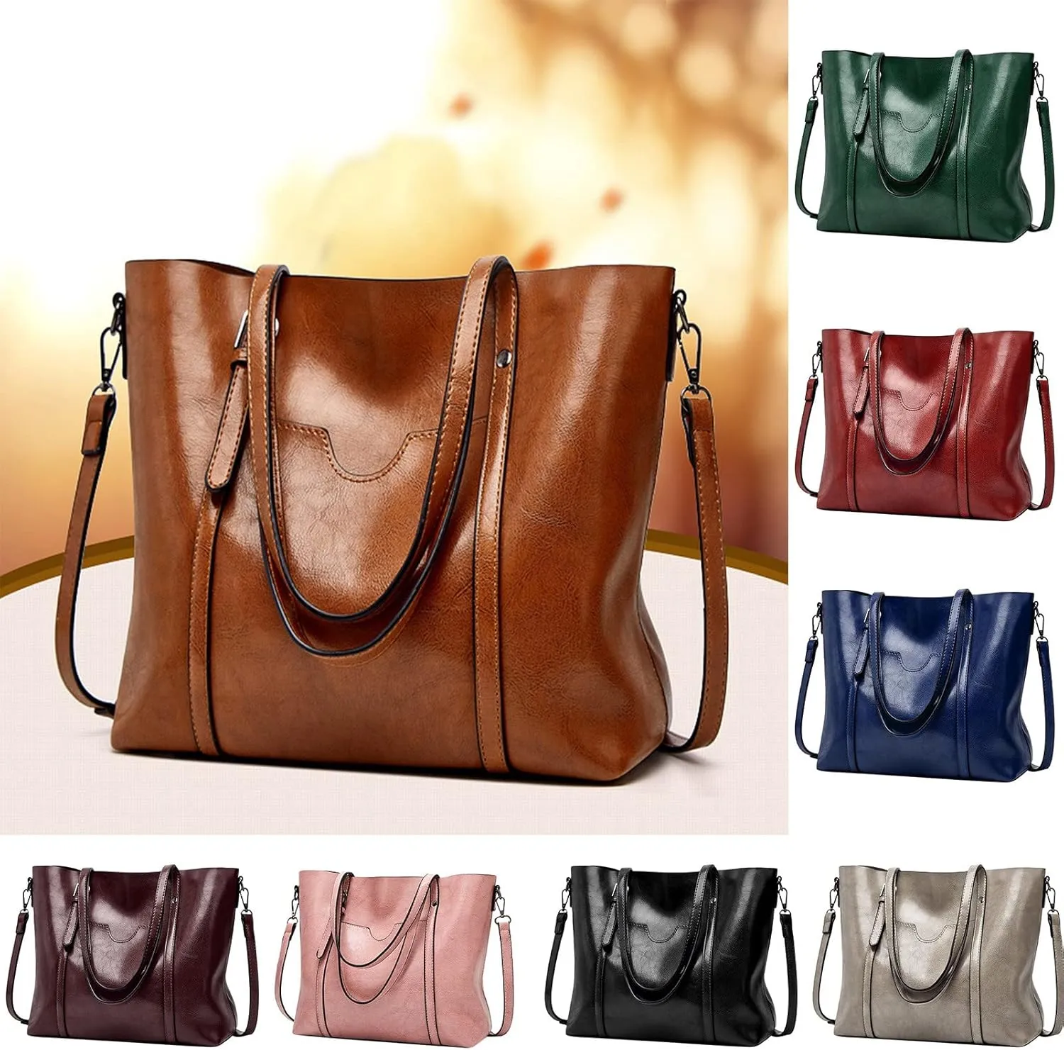 Tote Bag For Women Retro Hobo Handbags Woman Large Designer Ladies Bag Pocket Purse Leather For Daily Shopping Travel