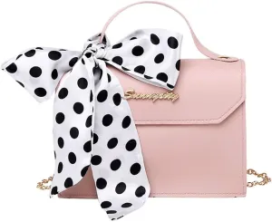 Tote Bag For Women Retro Polka Dots Cute Bow Letter Buckle Small Mobile Messenger Mini Purse Bags Shoulders Bag