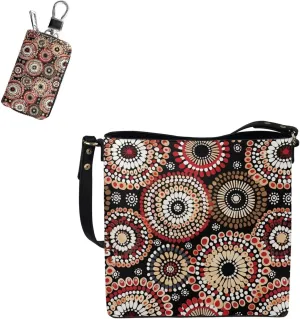 Tote Bags Set 2 Piece Saddle Bags Crossbody Bags for Women Car Key Fob Protector