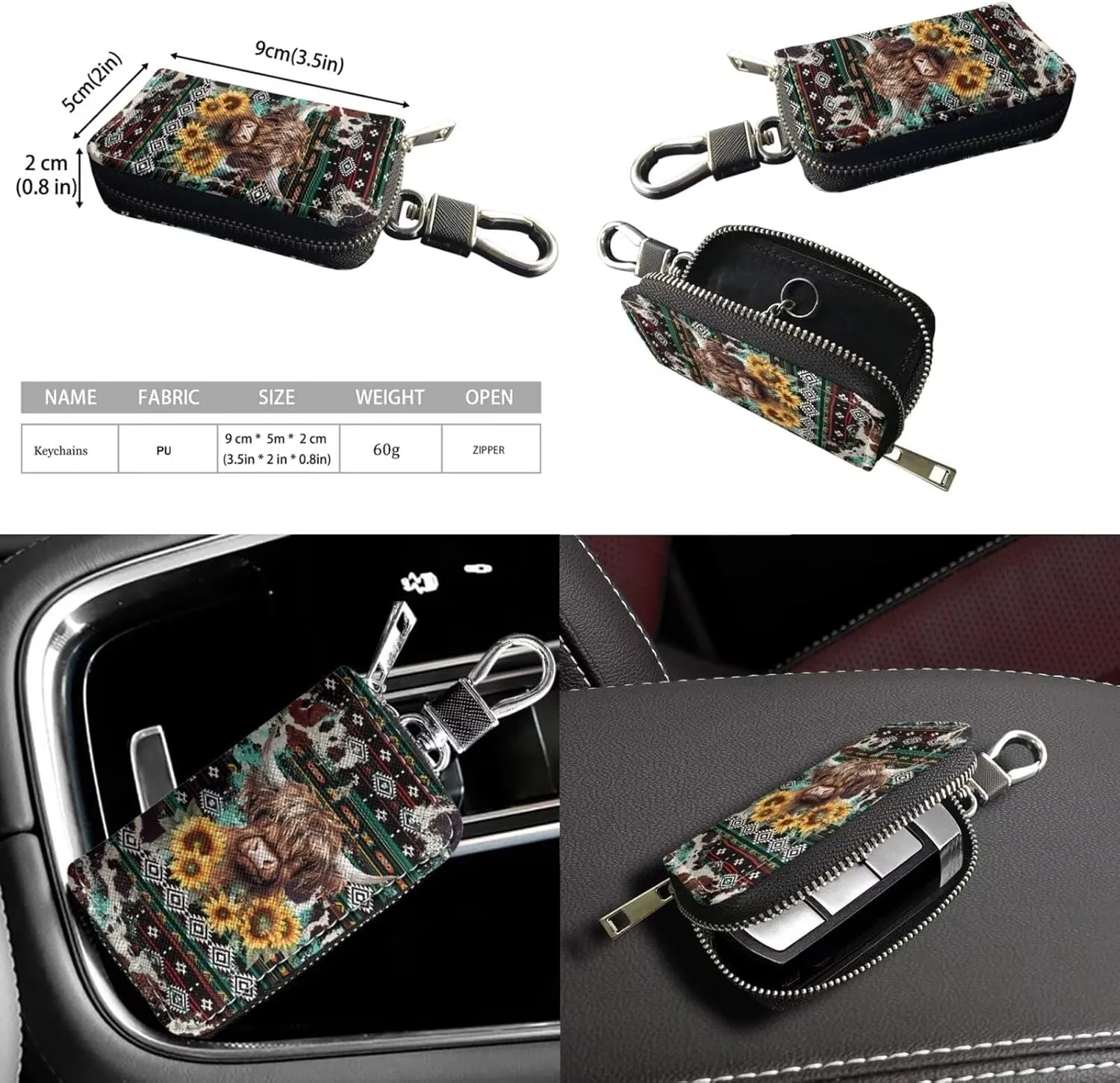 Tote Bags Set 2 Piece Saddle Bags Crossbody Bags for Women Car Key Fob Protector