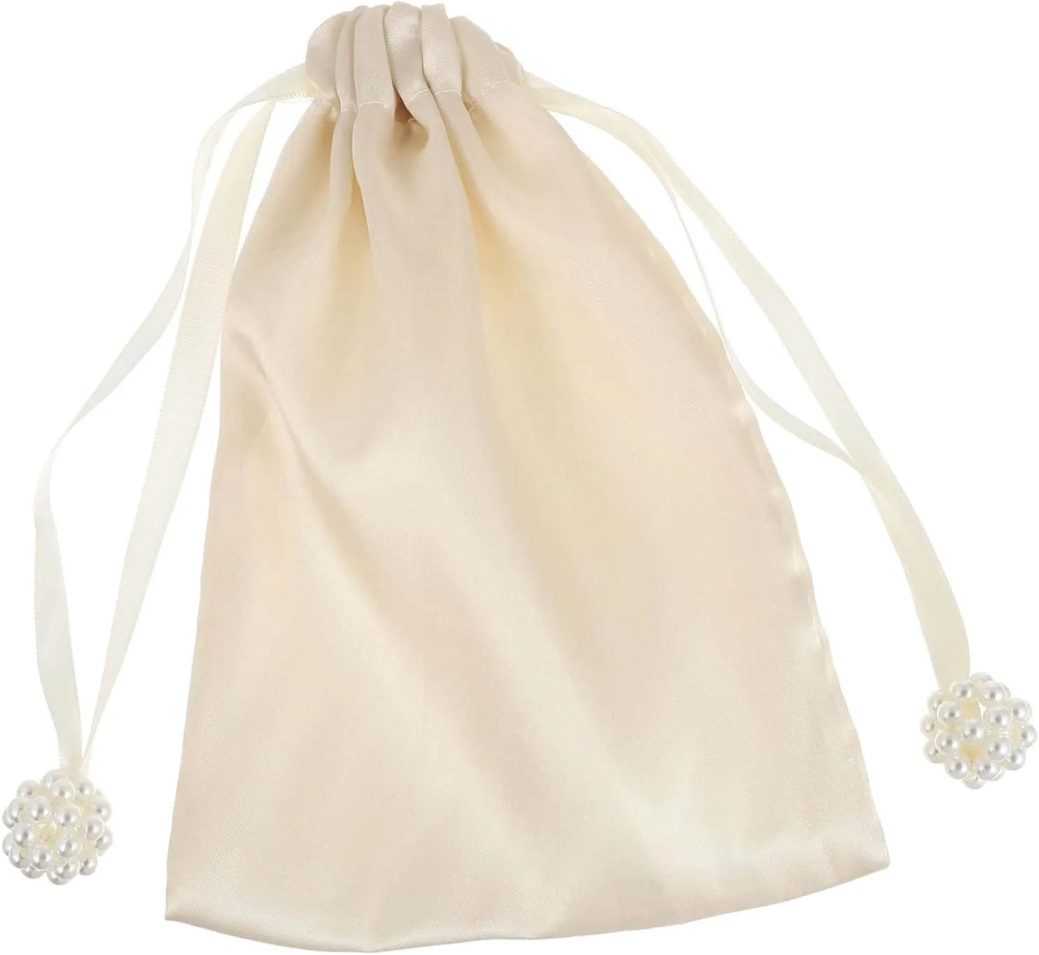 TOVINANNA Stylish Bucket Woven Bag Inner Storage Pouch Durable Polyester Drawstring Inner Bag for Organizing Accessories Pearl Design Versatile Use for Fashion and Performance