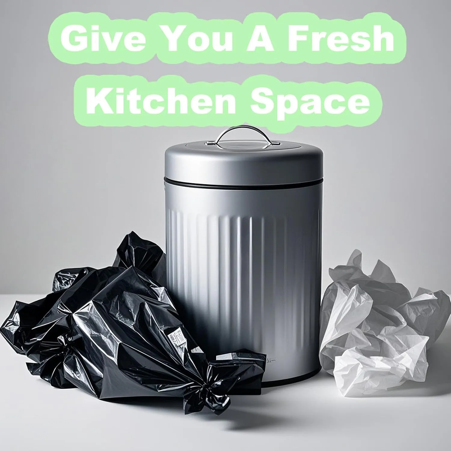 Trash Bags, Tear-Free Garbage Bags, 100 Count 4 Gallon Drawstring Trash Bags Trash Can Bathroom Kitchen Small Garbage Bags for Bedroom, White