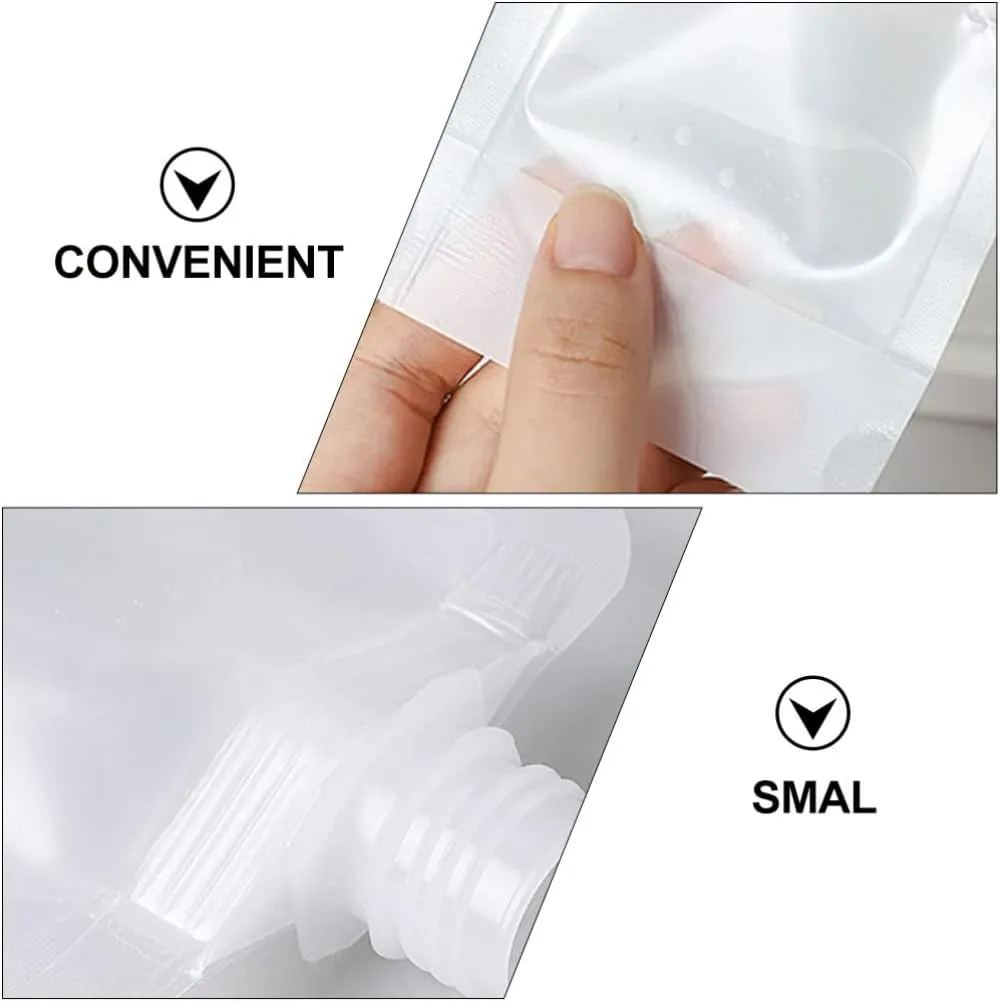 Travel Size Refillable Empty Squeeze Pouch, Stand Up Pouch Toiletry Lotion Gel Squeezable Bags Plastic Toiletry Containers for Travel Toiletries Cosmetic, 15pcs