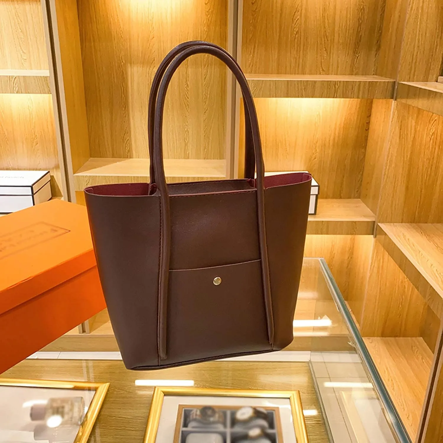 Trendy Ladies Shoulder Bag Fashion Women Artificial Leather Solid Color Zipper Phone Bag Shoulder Hand