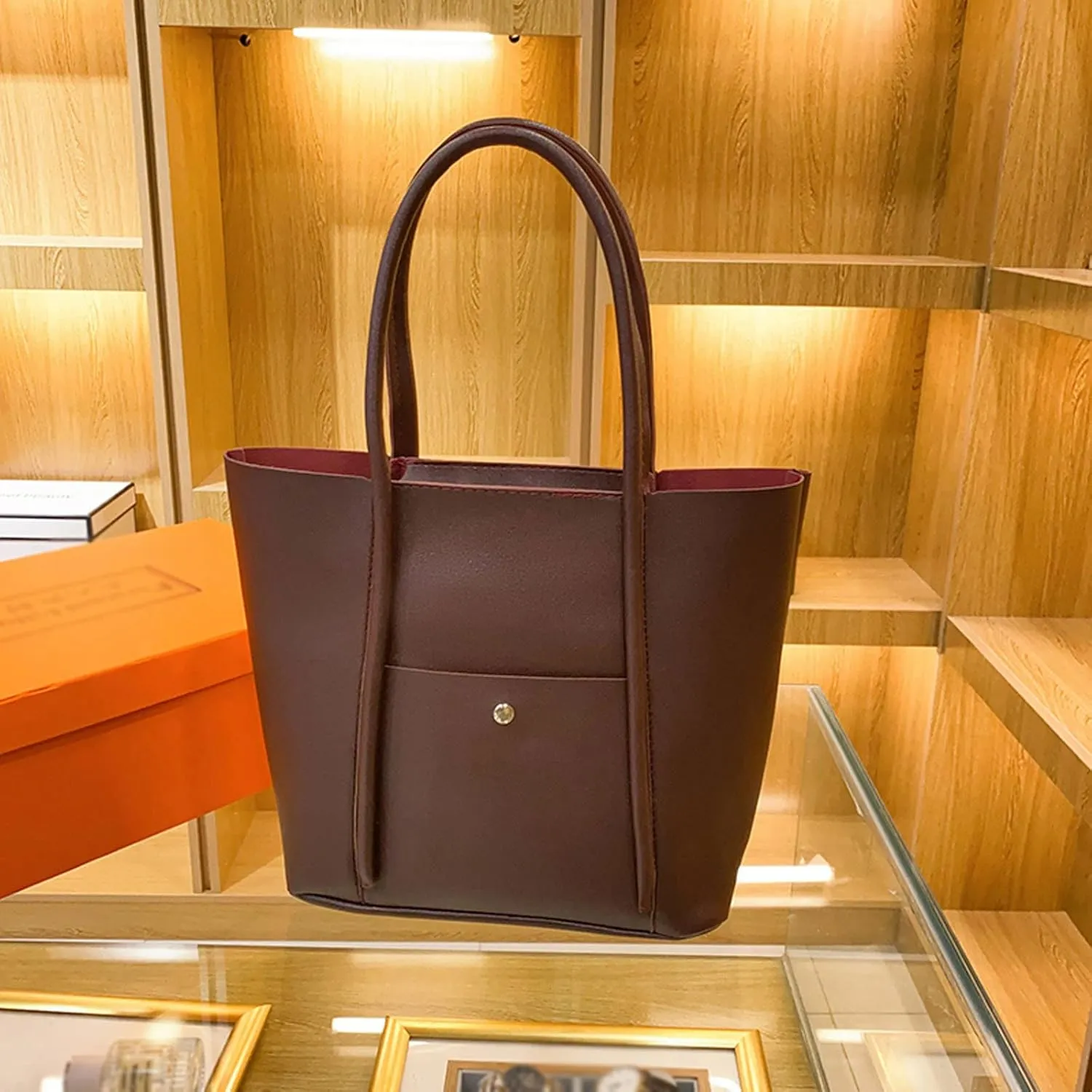 Trendy Ladies Shoulder Bag Fashion Women Artificial Leather Solid Color Zipper Phone Bag Shoulder Hand