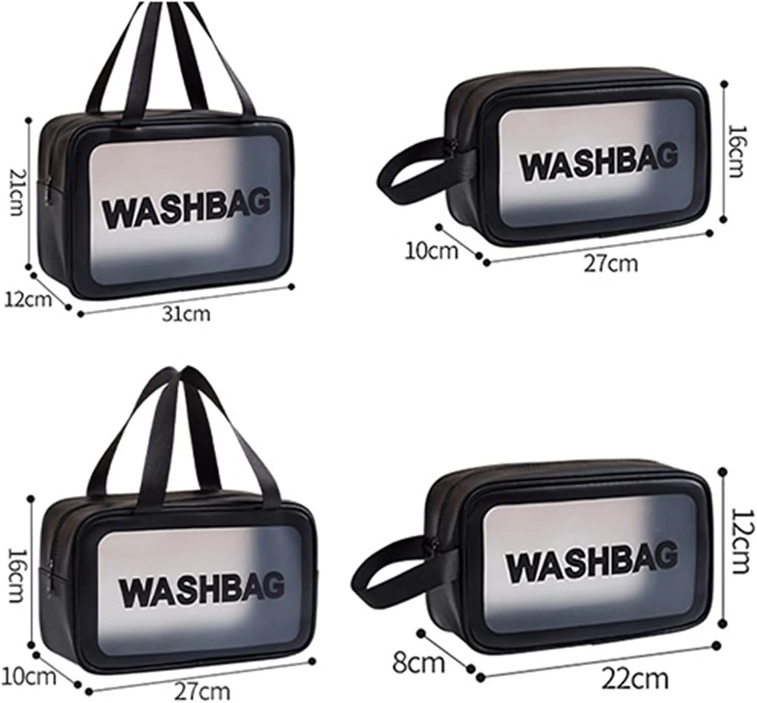 Trendy Ladies Shoulder Bag M Sets Wash Bags With Handle For Travelling Makeup Bags Functional Pvc Storage Bag