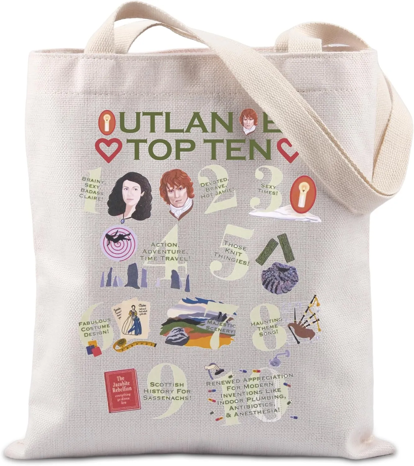 TV Show Inspired Tote Bag Sassenach Gift TV Show Lover Handbag Gift