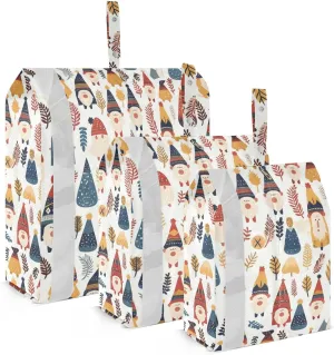 Variety Of Dwarfs and Leaves Beige 3 Piecing Packing Travel Bag Collapsible Garment Bag Closet Storage Plastic Bags Office Storage & Organization