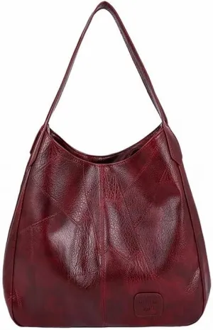 Vintage Soft Leather Women's Bucket Bag, Large Capacity Shoulder Handbag for Casual and Daily Use
