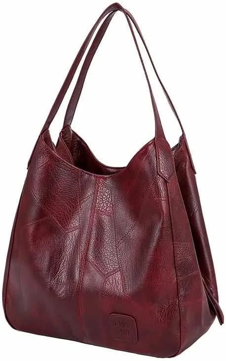 Vintage Soft Leather Women's Bucket Bag, Large Capacity Shoulder Handbag for Casual and Daily Use