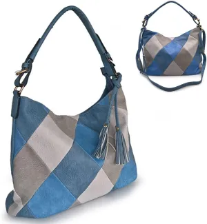 Vintage Tote Handbag Women Hobo Bag Faux Leather Shoulder Bag Multicolor Totes Bag Satchel Style Handbags Tassel