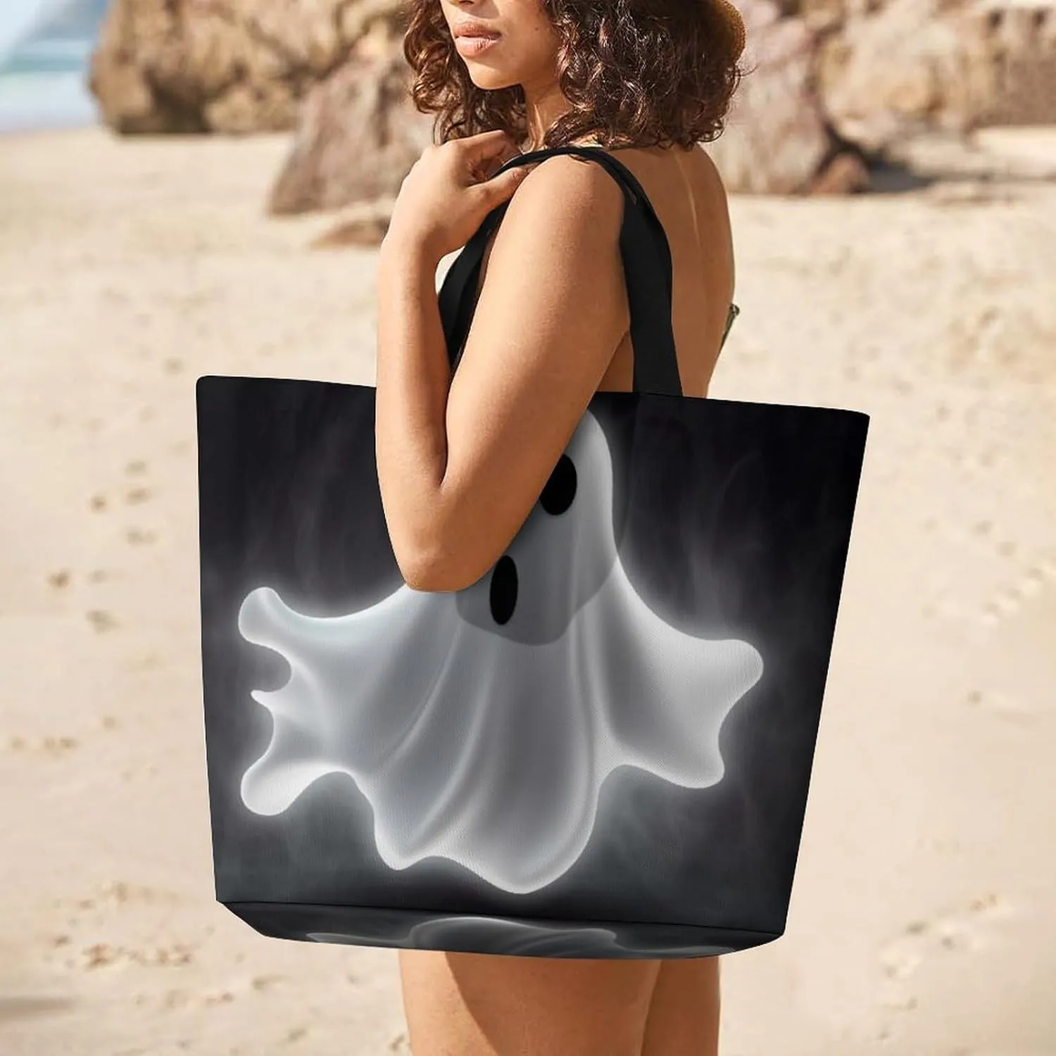 Wildlife Animal Snail Beach Bag Reusable Tote Bag Foldable Grocery Bags Women Shopping Bags for Daily Essentials