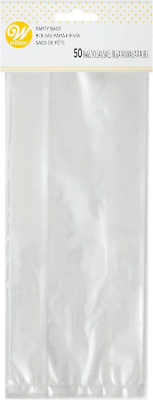 Wilton Clear Treat Party Bags, 4 x 9.5 in., 50 Pack