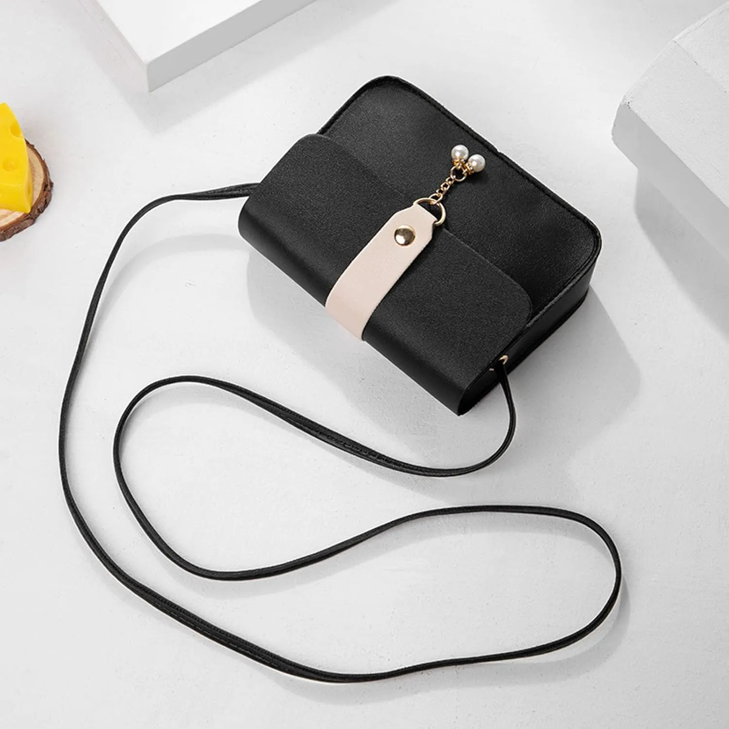Women Bag Women Shoulder Bag Fashionable Pearl Pendant Soft Leather Lightweight And Versatile Messenger Bag