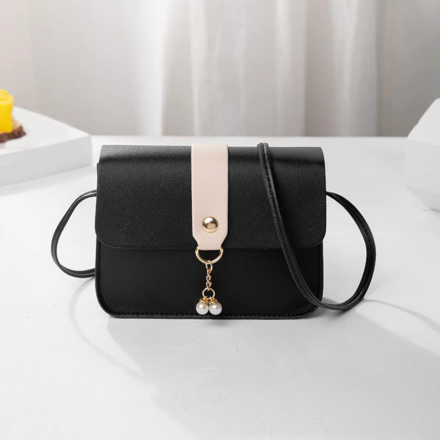 Women Bag Women Shoulder Bag Fashionable Pearl Pendant Soft Leather Lightweight And Versatile Messenger Bag