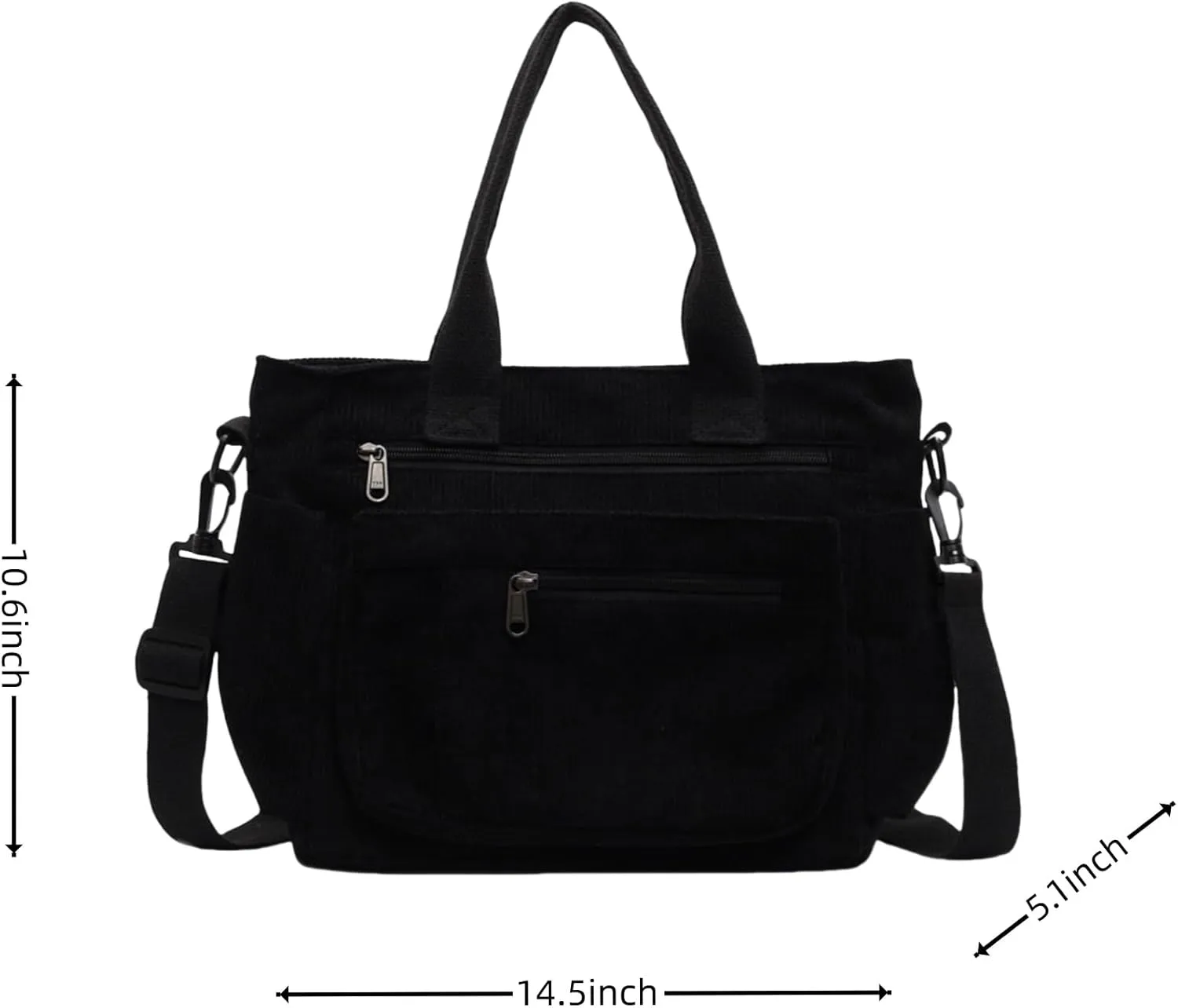 Women Corduroy Satchel Tote Bag Multi Pockets Large Capacity Totes Handbag Casual Work Meaaenger Purse,Green