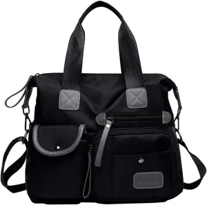 Women Ladies Multipocket Nylon Hobo Top-handle Bags Shoulder Crossbody Bag Totes Satchels Handbags and Purses