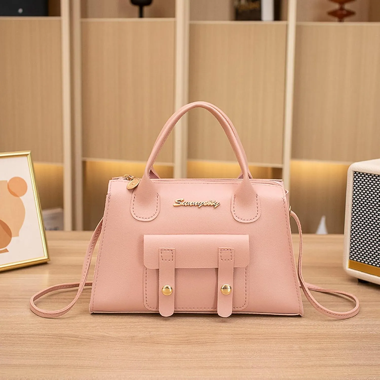 Women Messenger Bag Fashion New Pattern Solid Simple Handbag Shoulder Bag Purpose High Capacity Zipper Bags (One Size)