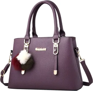 Womens Bag Elegant Casual Leather Messenger Bags Large Capacity Handbag Fashion Women Shoulder Bags (Purple, One Size)