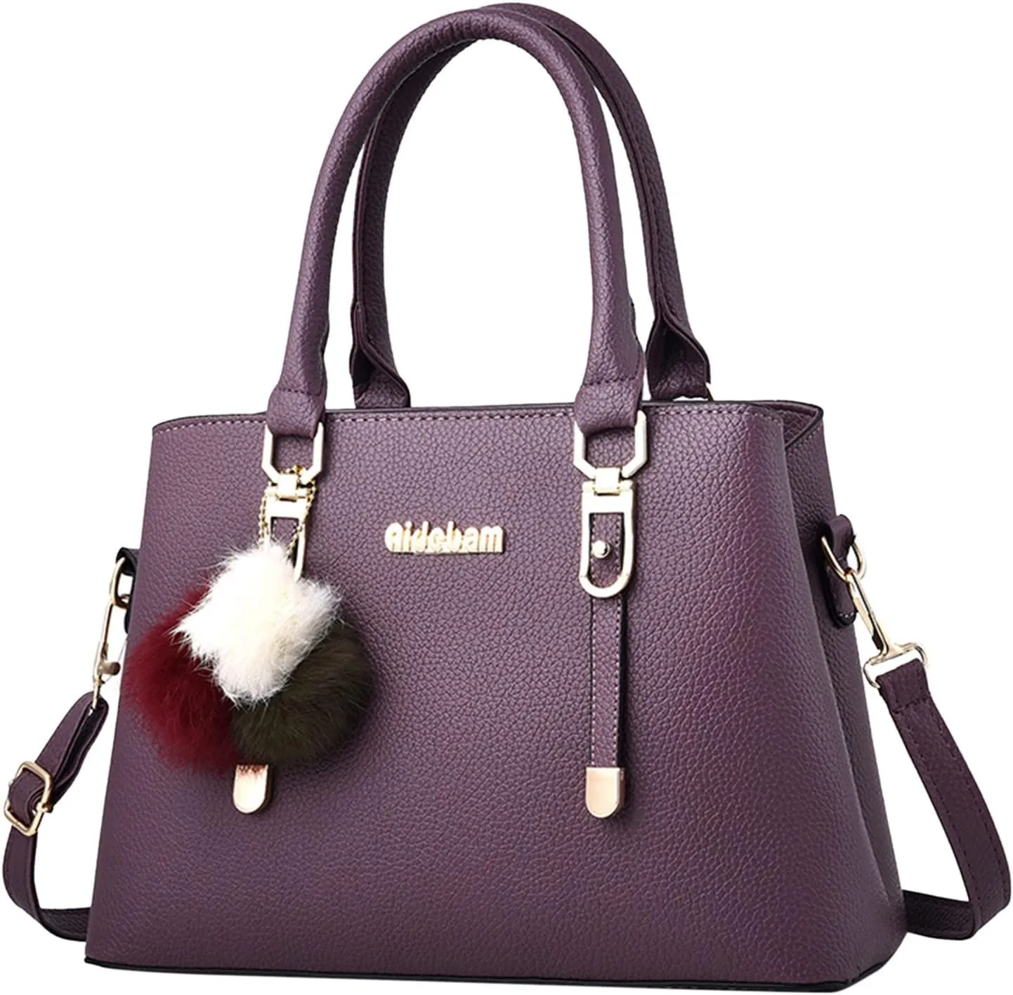 Womens Bag Elegant Casual Leather Messenger Bags Large Capacity Handbag Fashion Women Shoulder Bags (Purple, One Size)